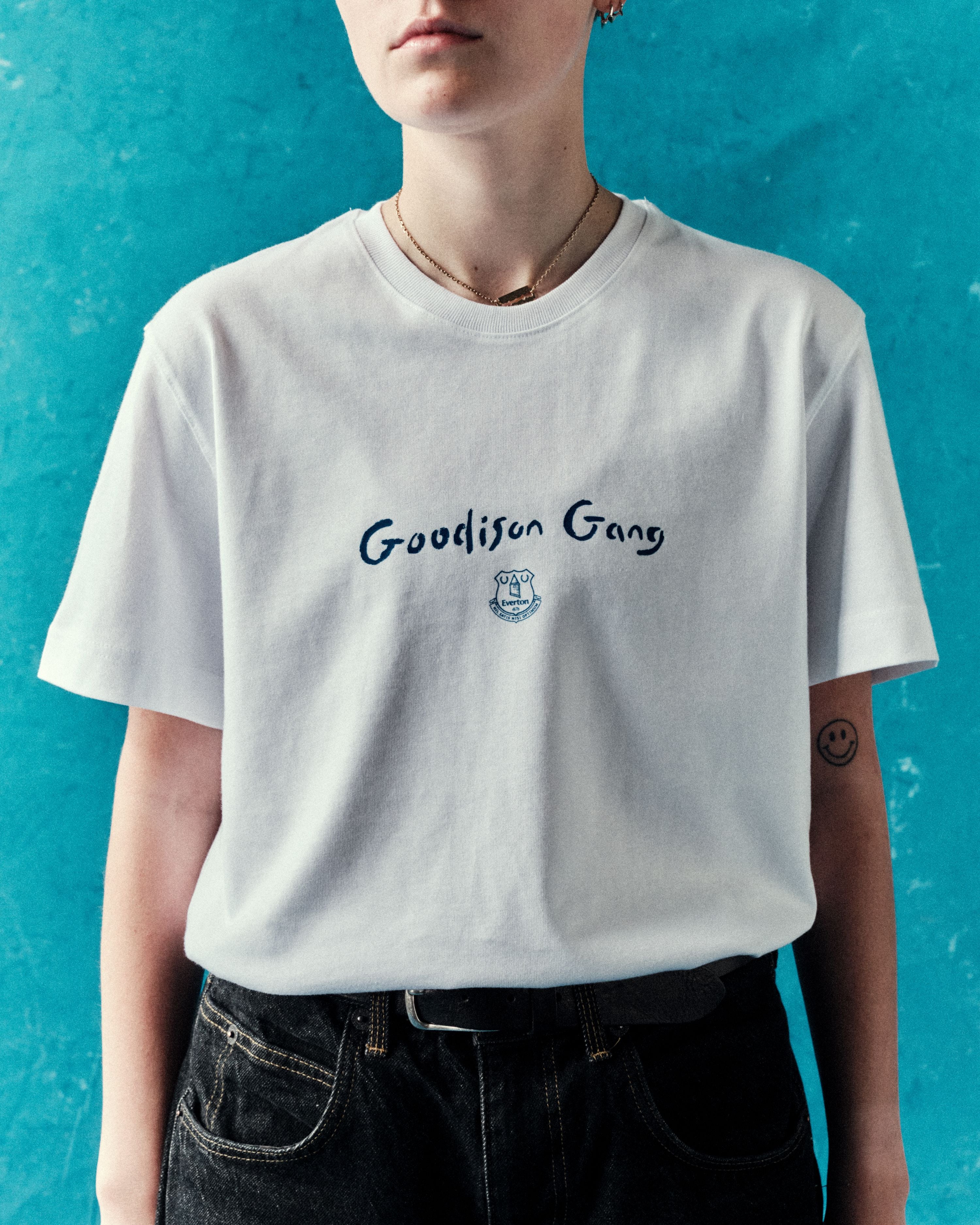 AOF x Everton Goodison Gang Tee | White T-shirt | Art of Football