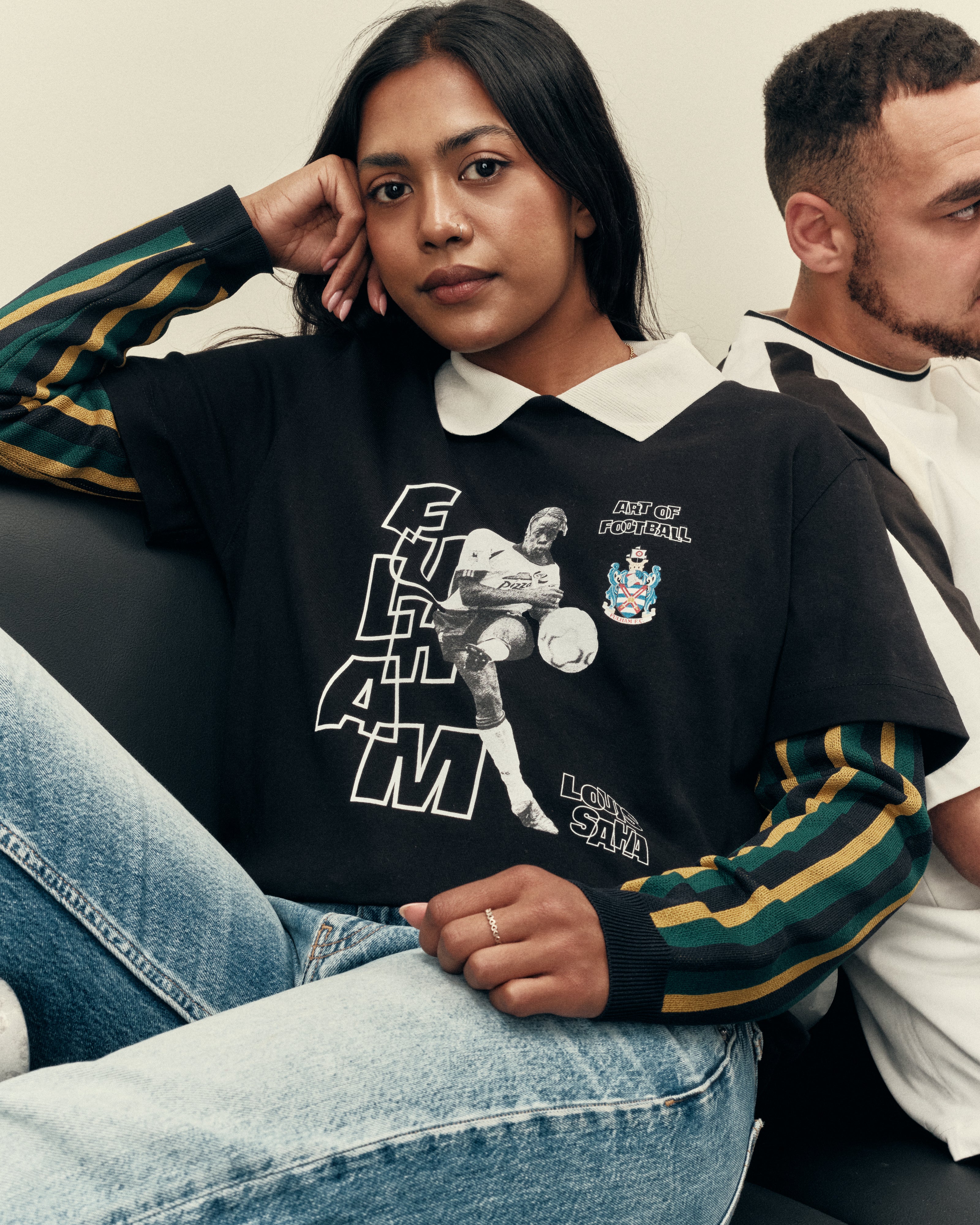 ART OF x Fulham Saha Tee | FFC Black Graphic Football Player T-shirt