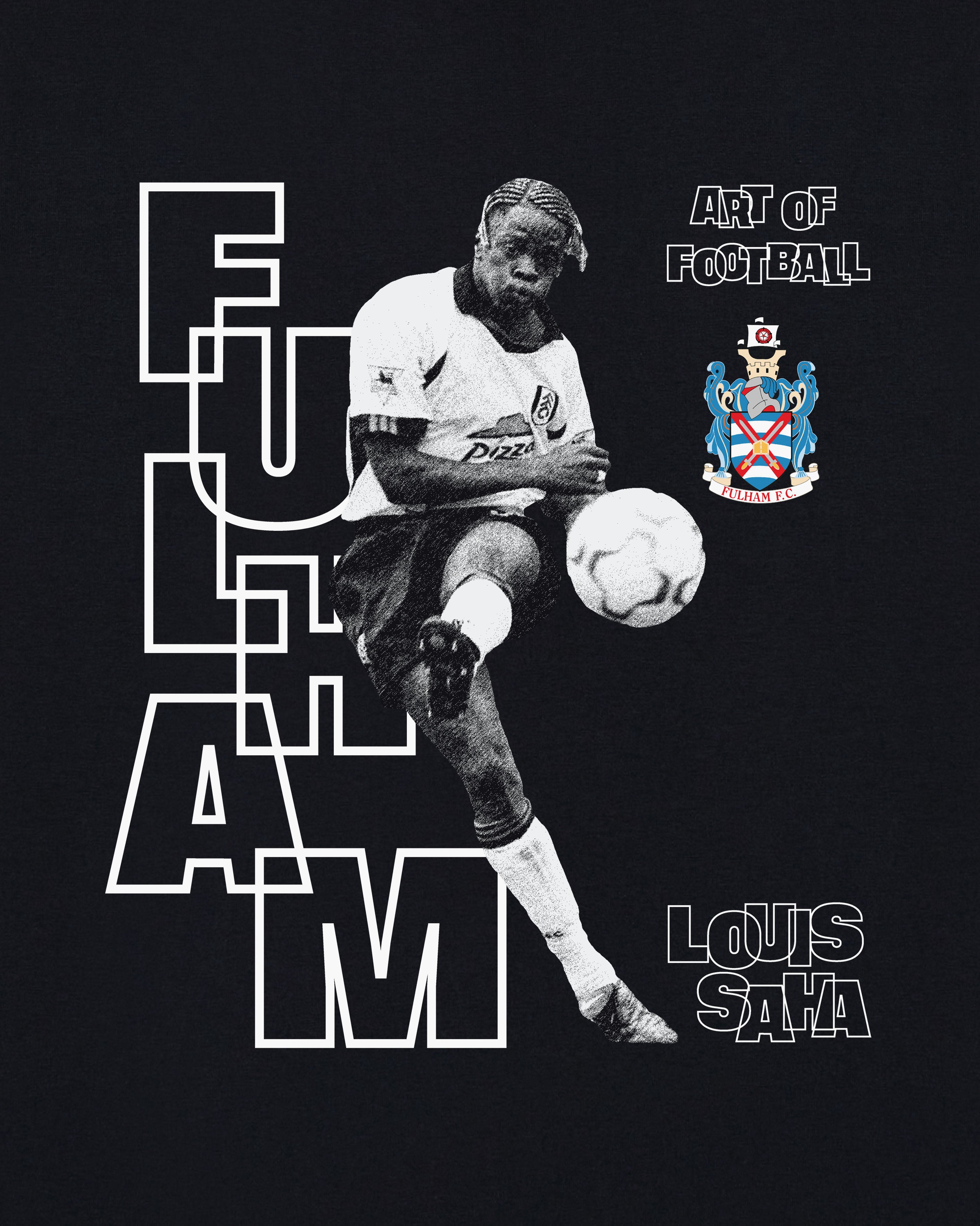 ART OF x Fulham Saha Tee | FFC Black Graphic Football Player T-shirt