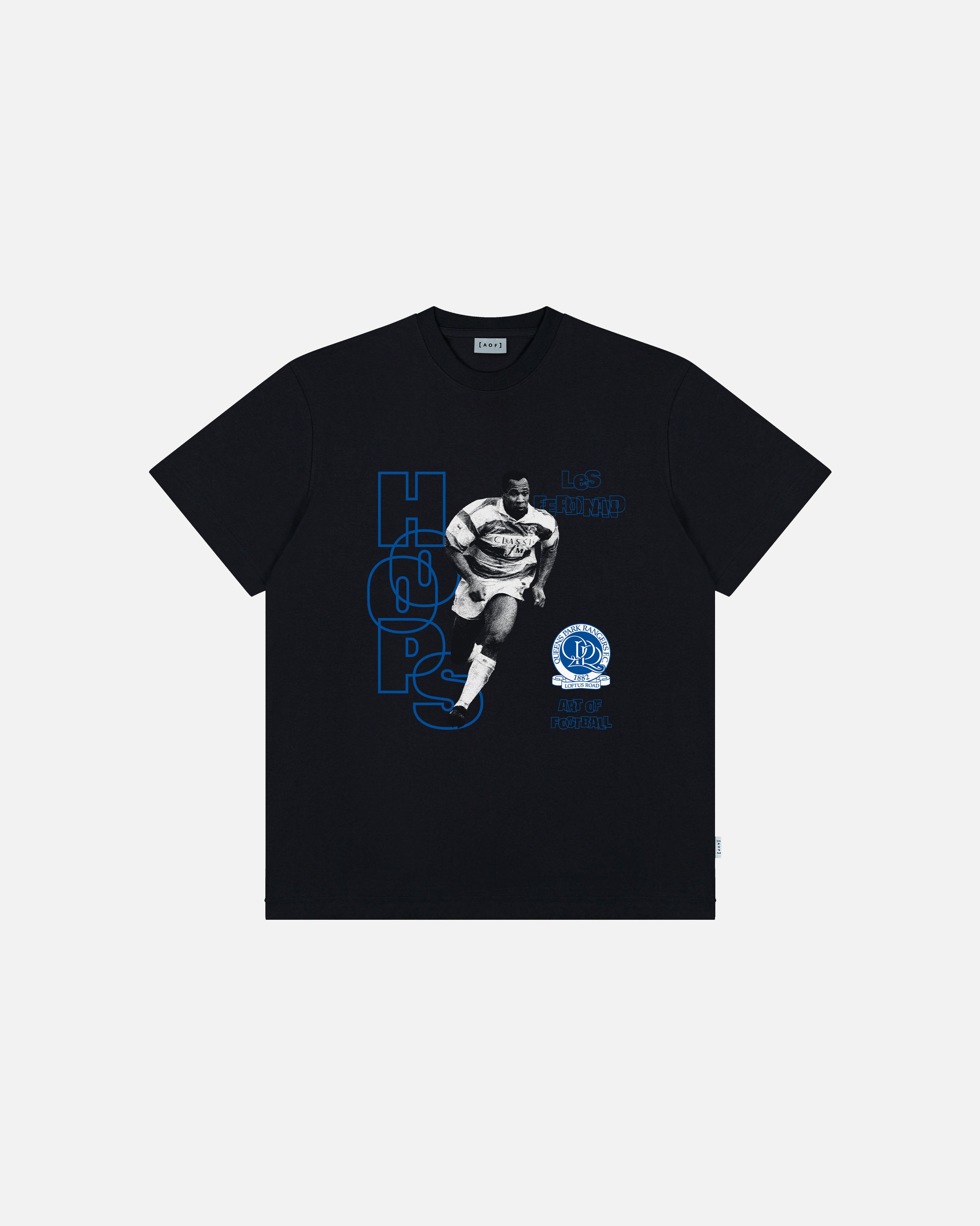 AOF x QPR Ferdinand Tee | Black Graphic T-shirt | Art of Football