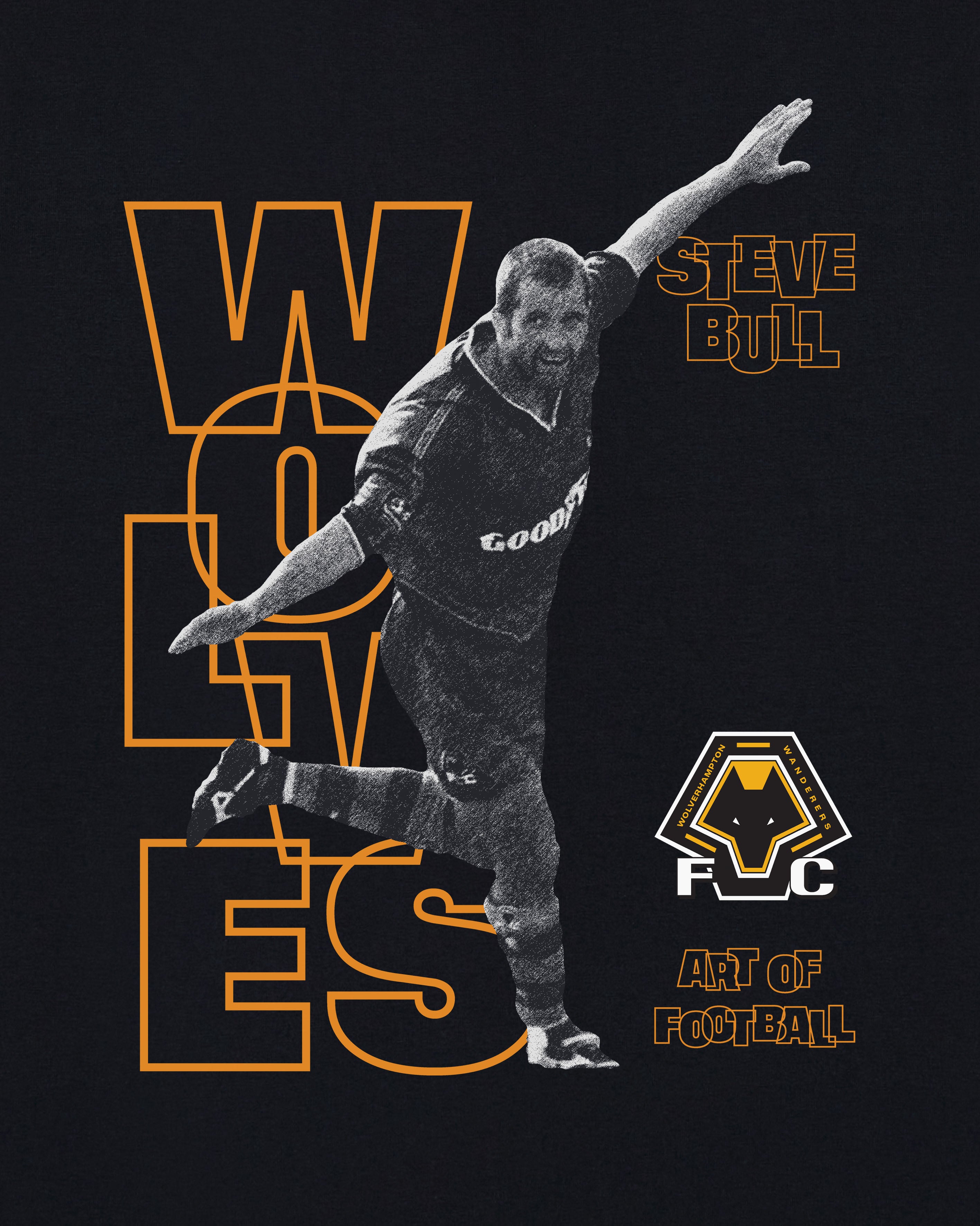 ART OF x Wolves Bully Tee | WWFC Black Graphic Football T-shirt