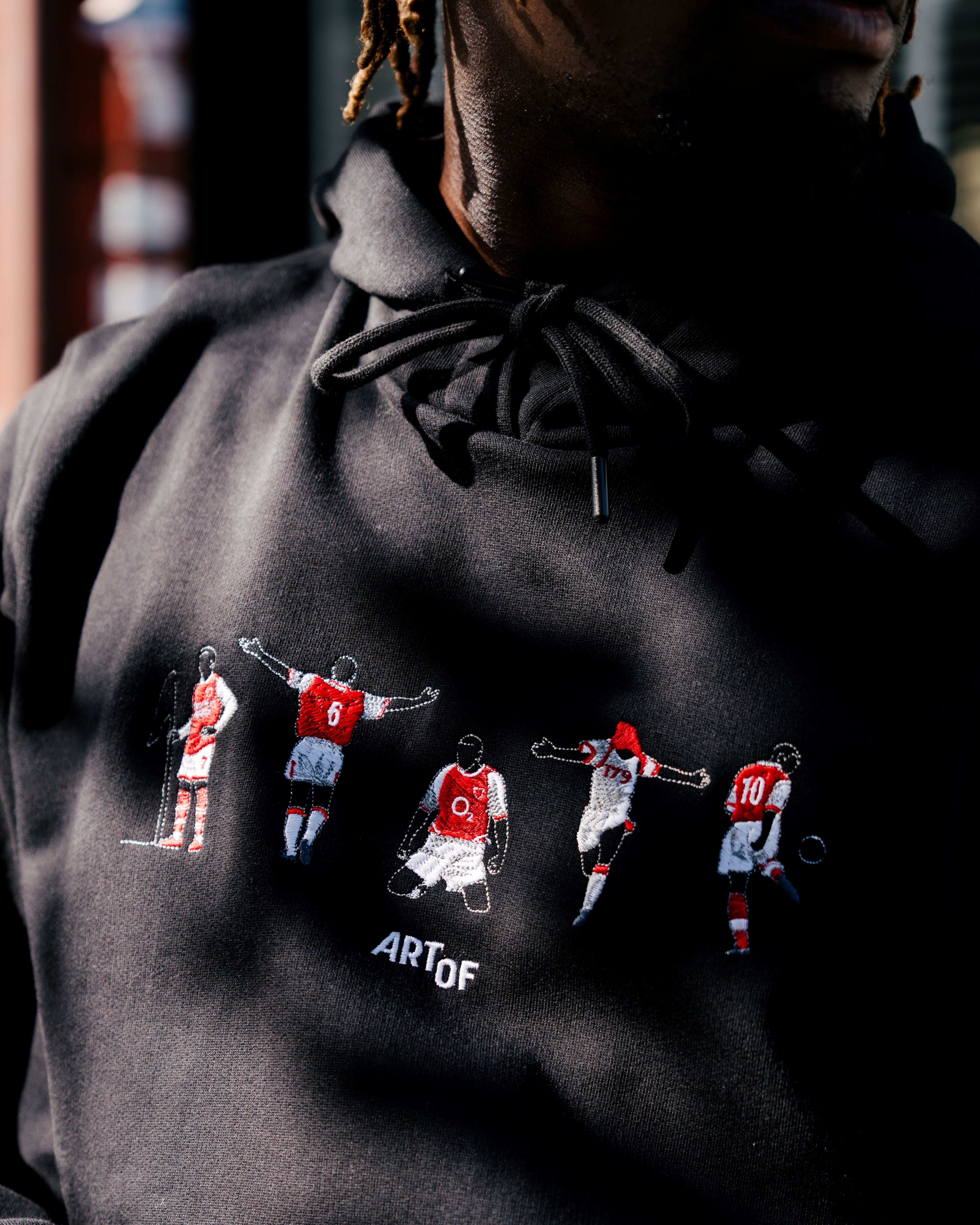 ART OF AFC Embroidered Icons Black Hoodie | Football Sweat