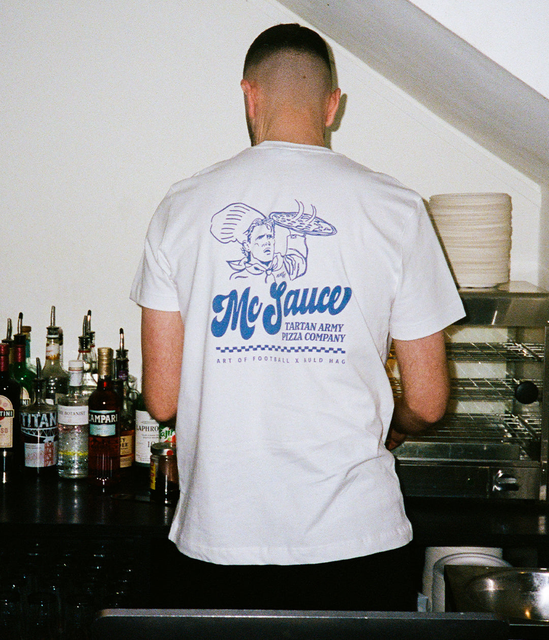 ART OF McSauce Pizza Co Tee | White Graphic Football T-shirt