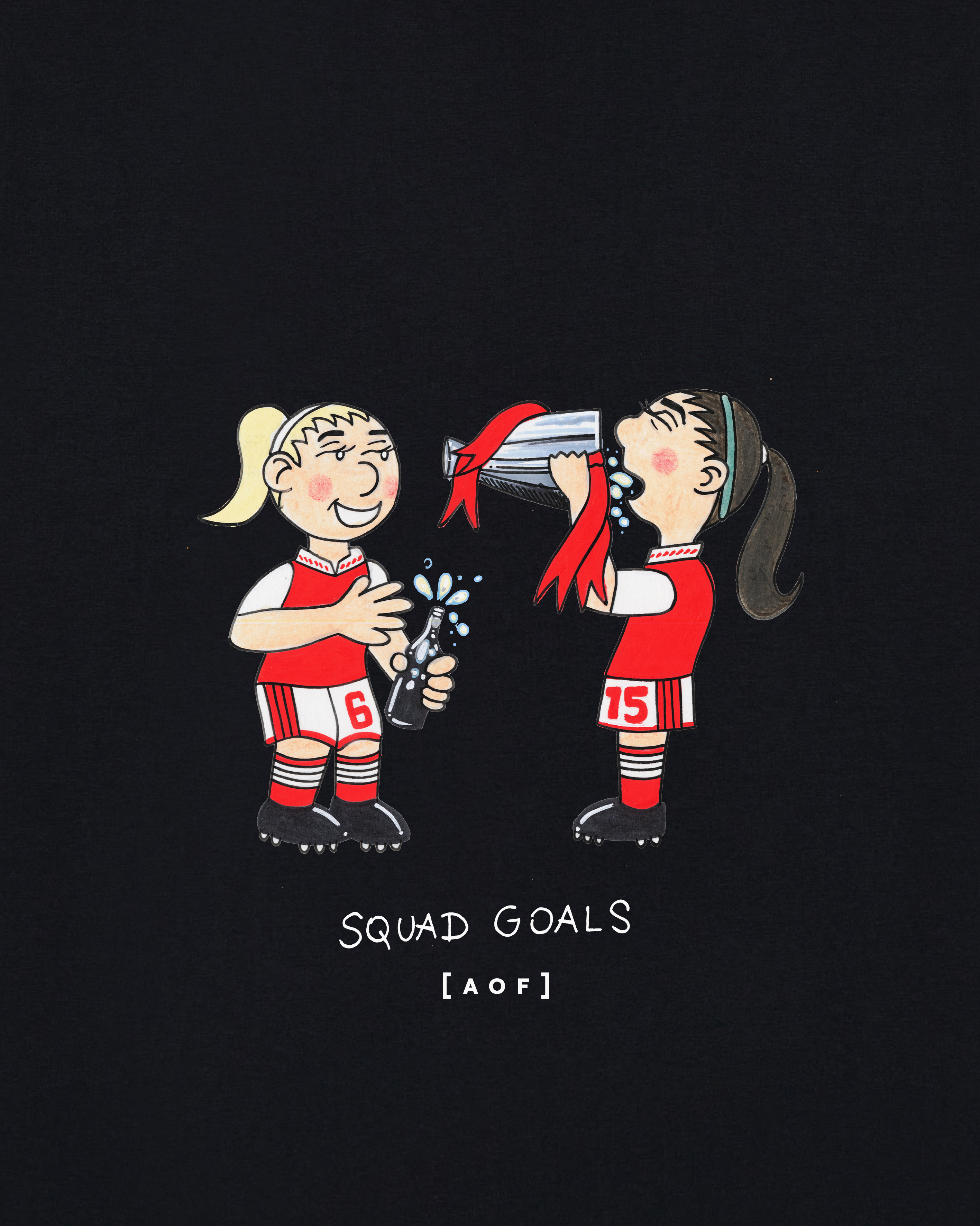 ART OF x AFC Women's Squad Goals Tee | Black Graphic Football T-shirt