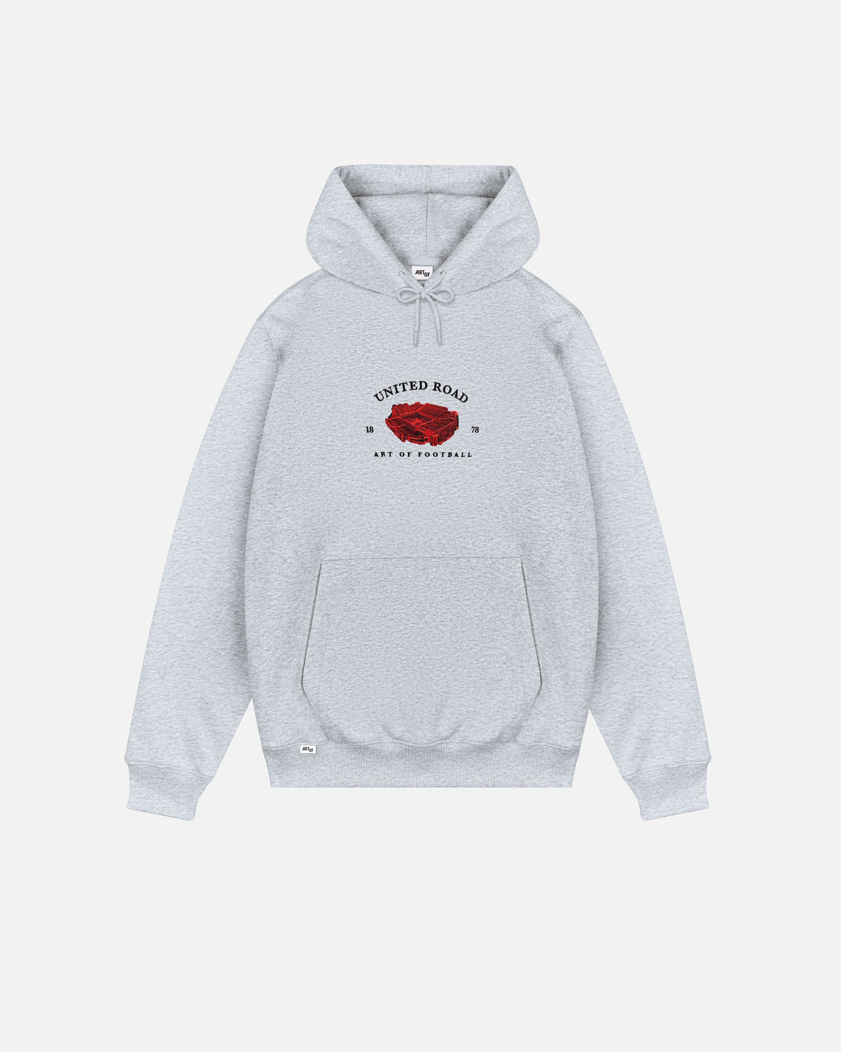 ART OF United Stadium Hoodie | MUFC Grey Embroidered Football Sweat