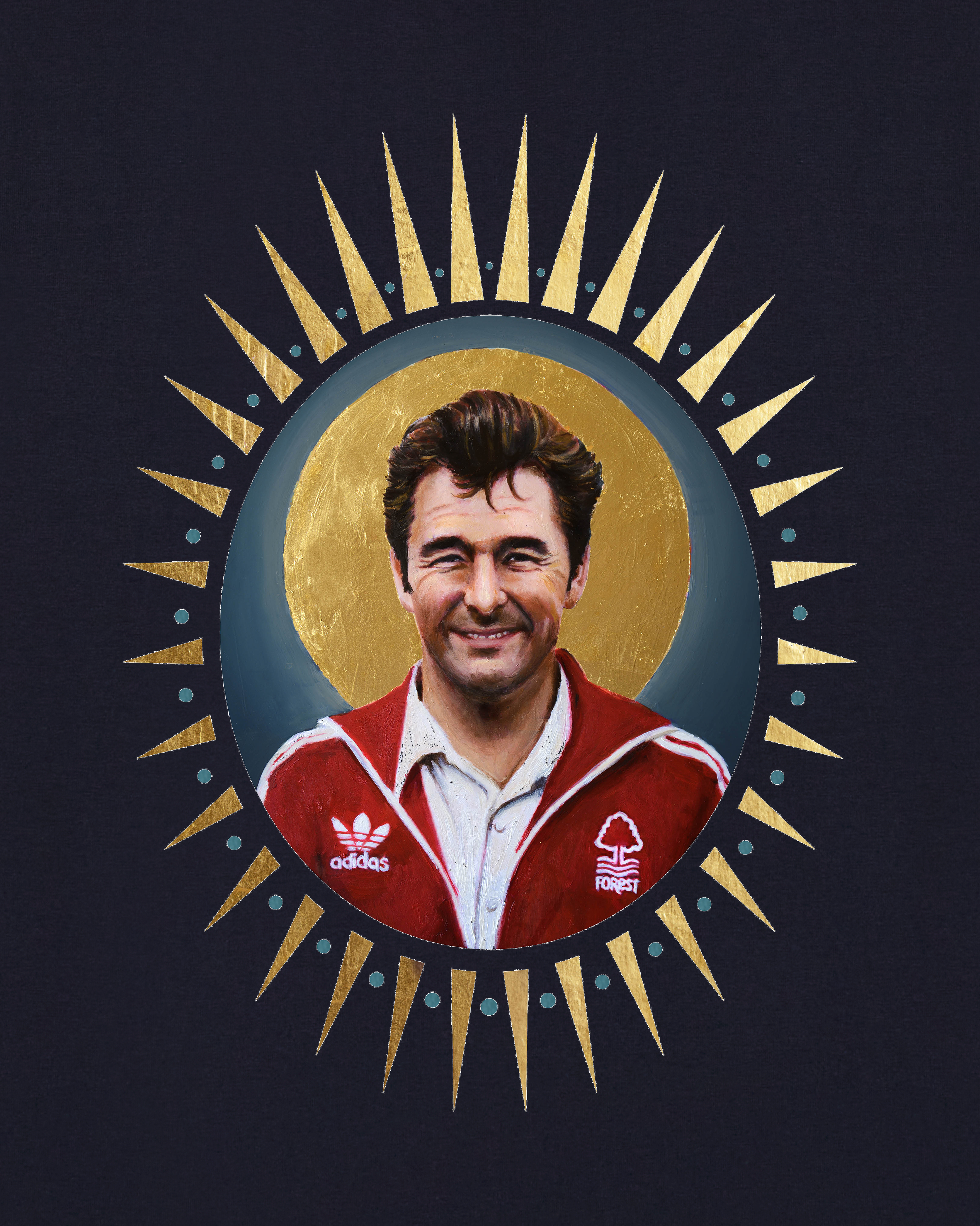 ART OF x Forest Brian Clough Icon Tee | NFFC Navy Football T-shirt