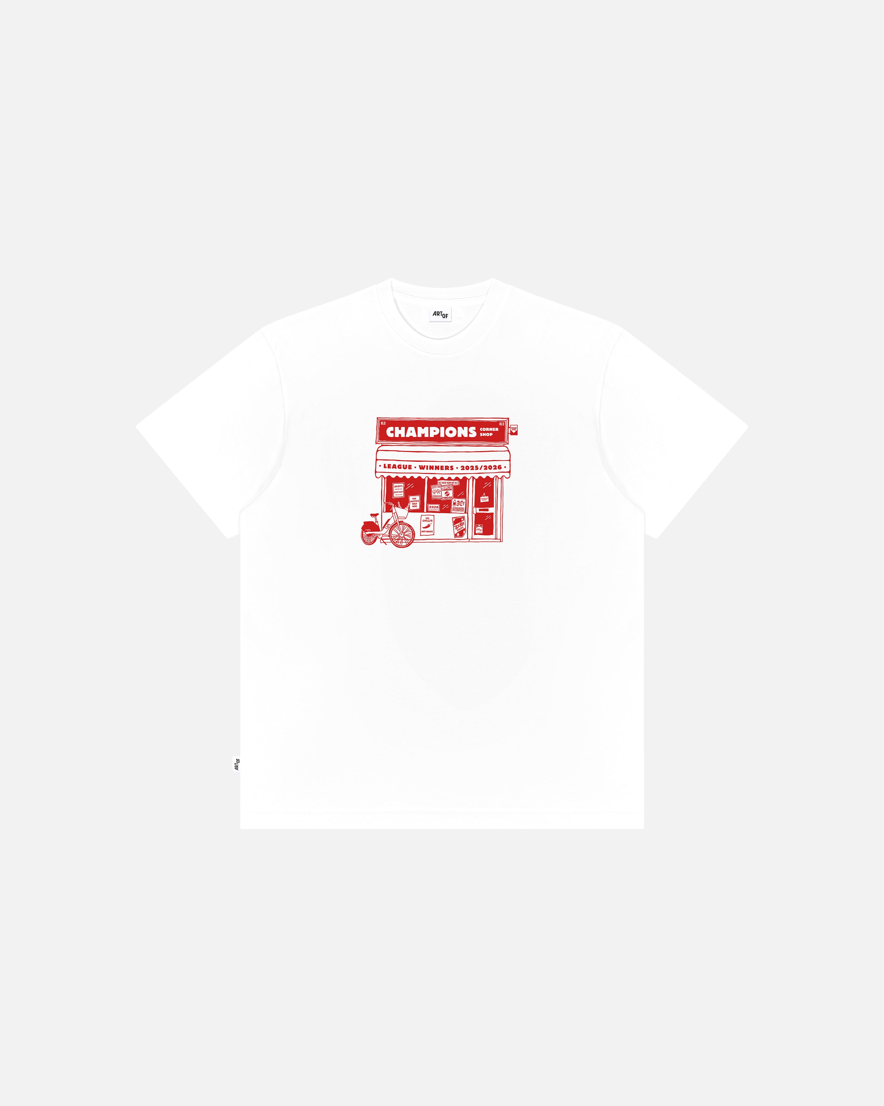 ART OF AFC Champions Corner Shop Tee | White Graphic Football T-shirt