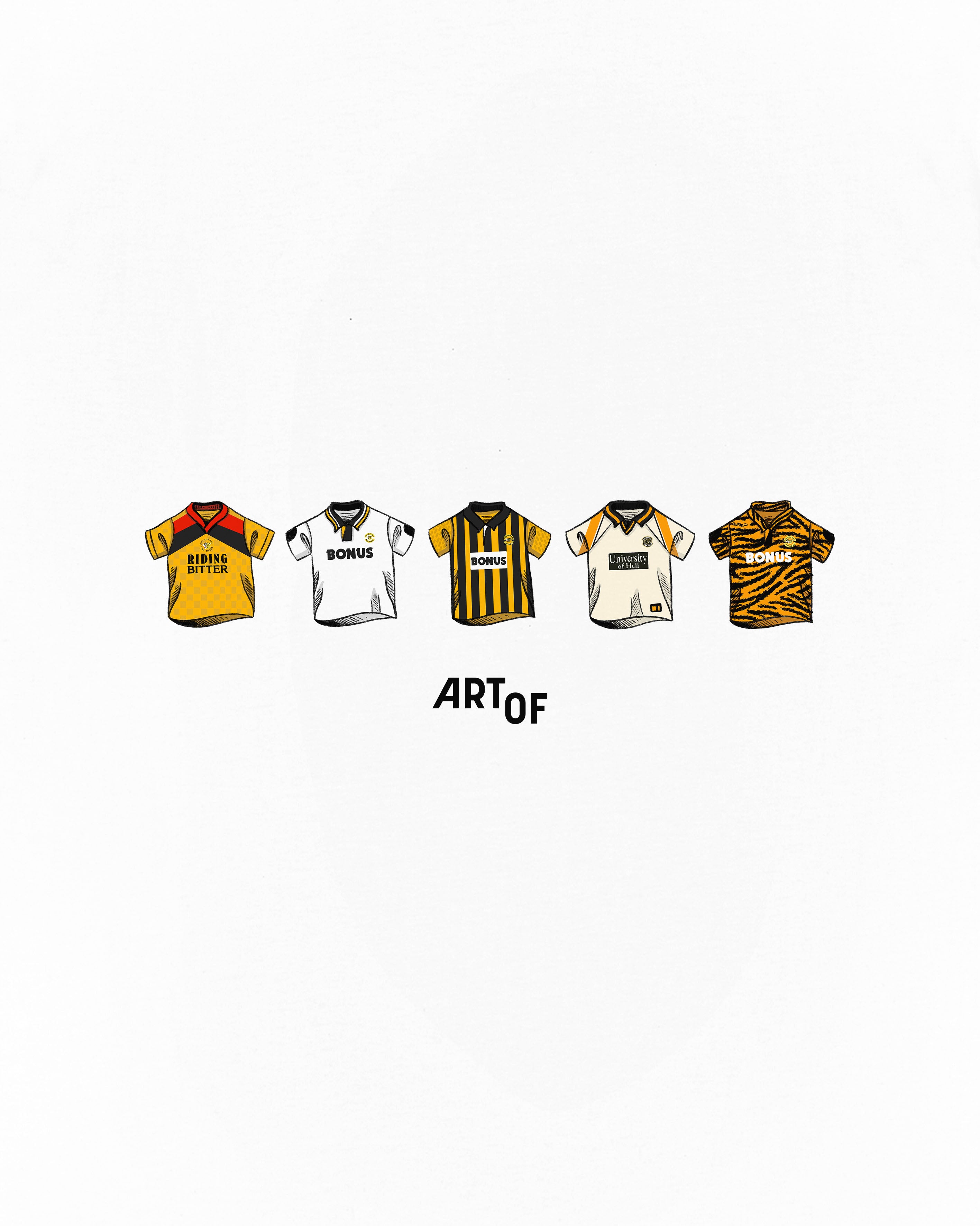 ART OF Hull Printed Classics Tee | White Graphic Football T-shirt