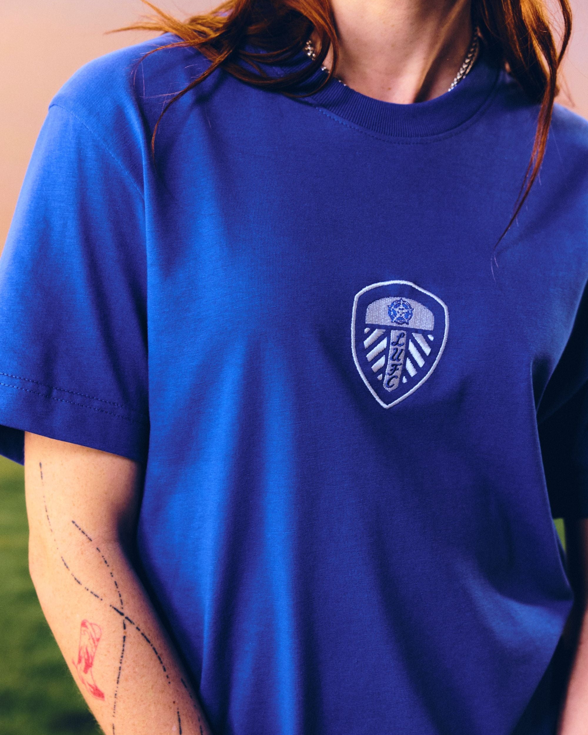 ART OF x Leeds United Embroidered Blue Tee | Football T-shirt