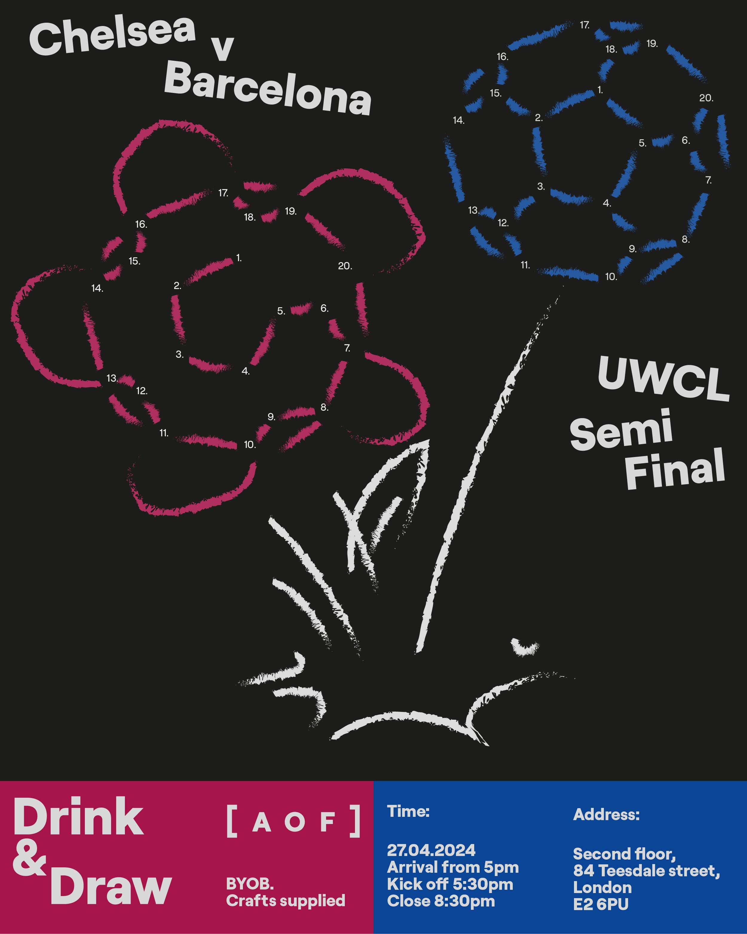 Drink n Draw: Chelsea v Barcelona UWCL