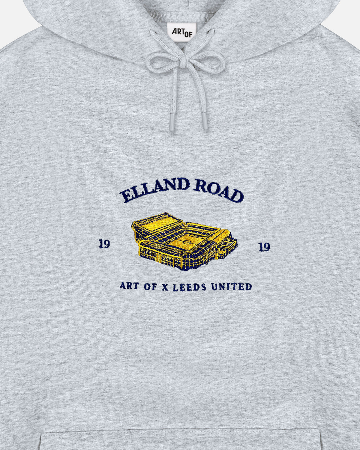 ART OF x Leeds United Stadium Hoodie | Grey Embroidered Football Sweat