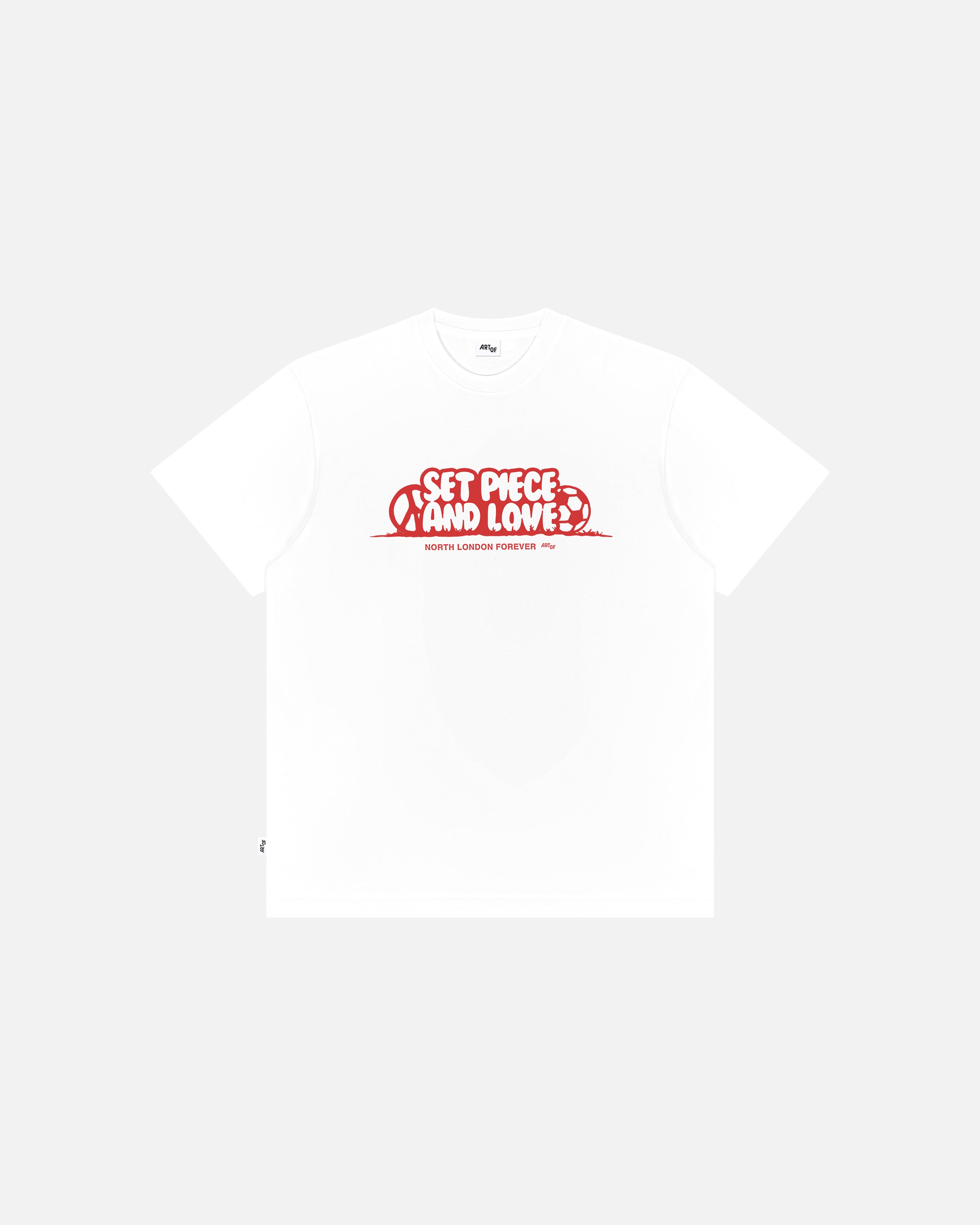 ART OF AFC Set Piece and Love Tee | White Graphic Football T-shirt